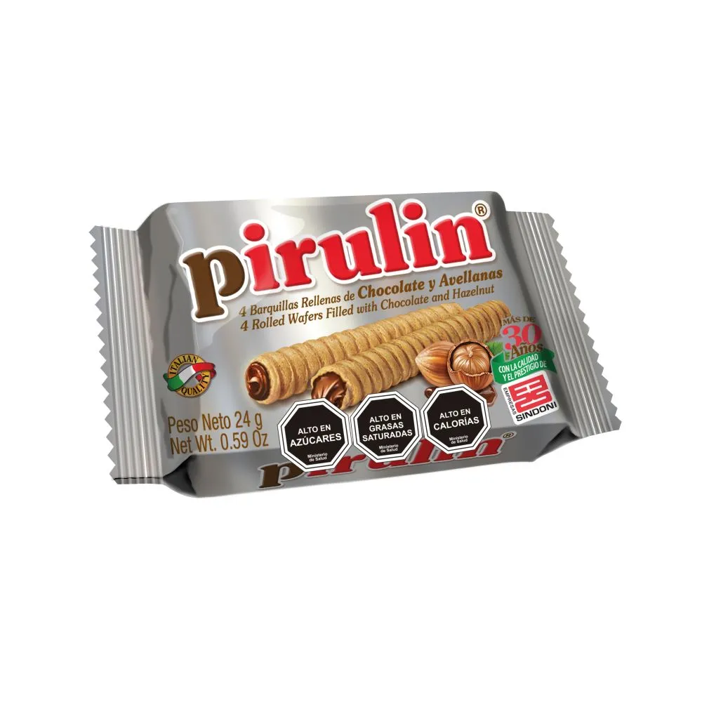 [CHOC015] 🍫 Pirulin – Barquillo Relleno de Chocolate y Avellanas 24 g 