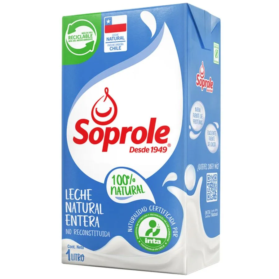 🥛 Leche Soprole Entera Natural – 1 Litro 