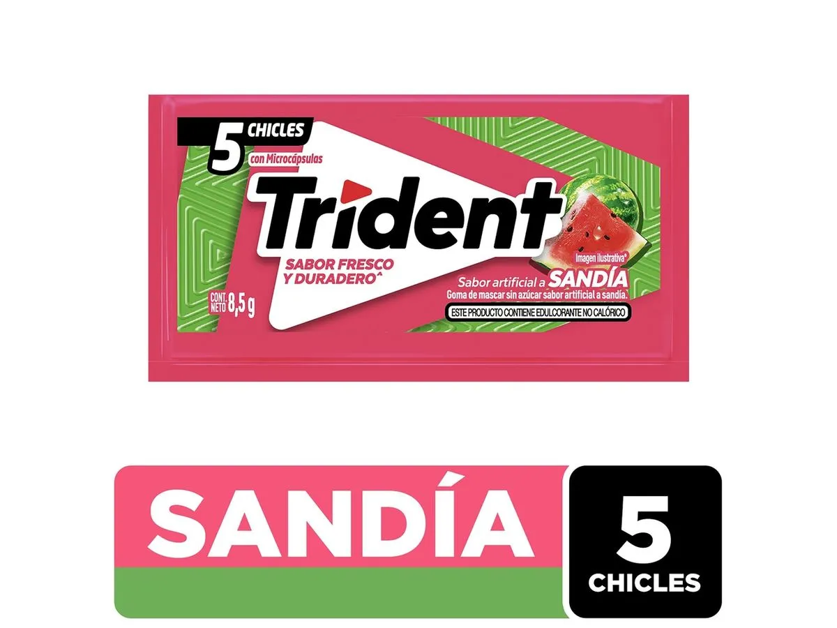 Goma Mascar Trident Slab 5S Sandía 8.5g