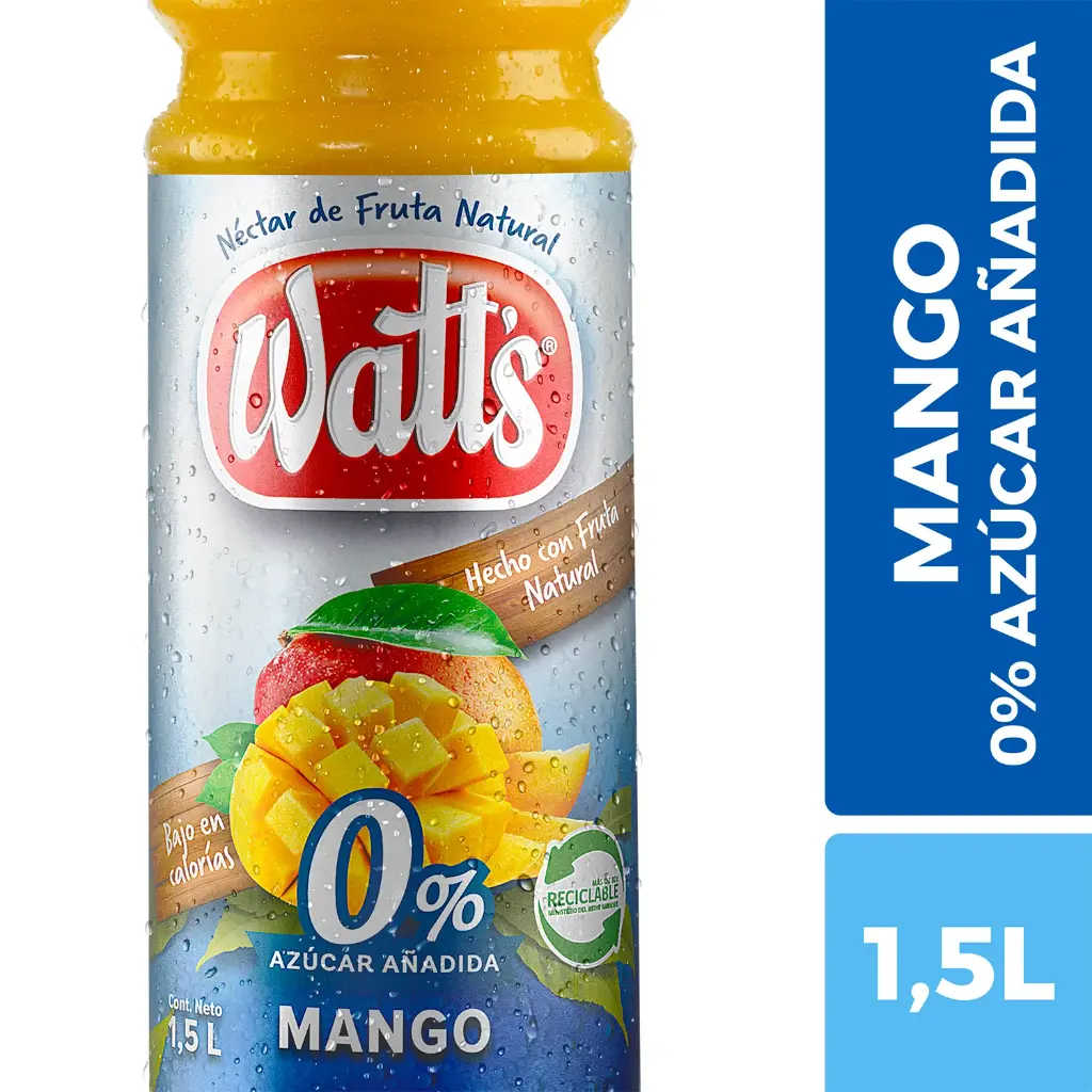 [P10015] 🥭 Néctar Watt’s Mango 0% Azúcar Añadida 1.5 L 