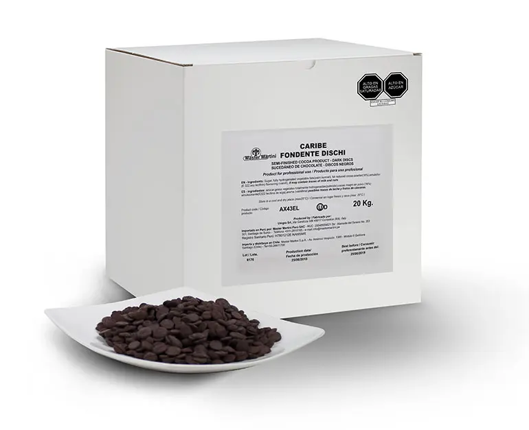 [P7006] 🍫 Chocolate Caribe Dark Disco Sucedáneo – Caja 20 kg 