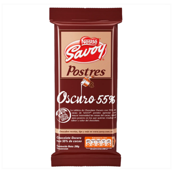 Chocolate Savoy Para Postres Oscuro 55% 200 gr