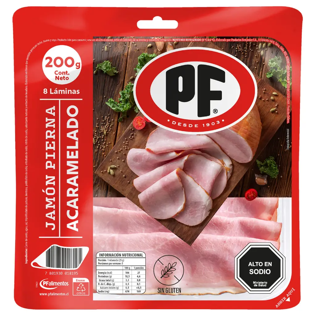 [P8001] Jamón Pierna Acaramelado PF 200 g 