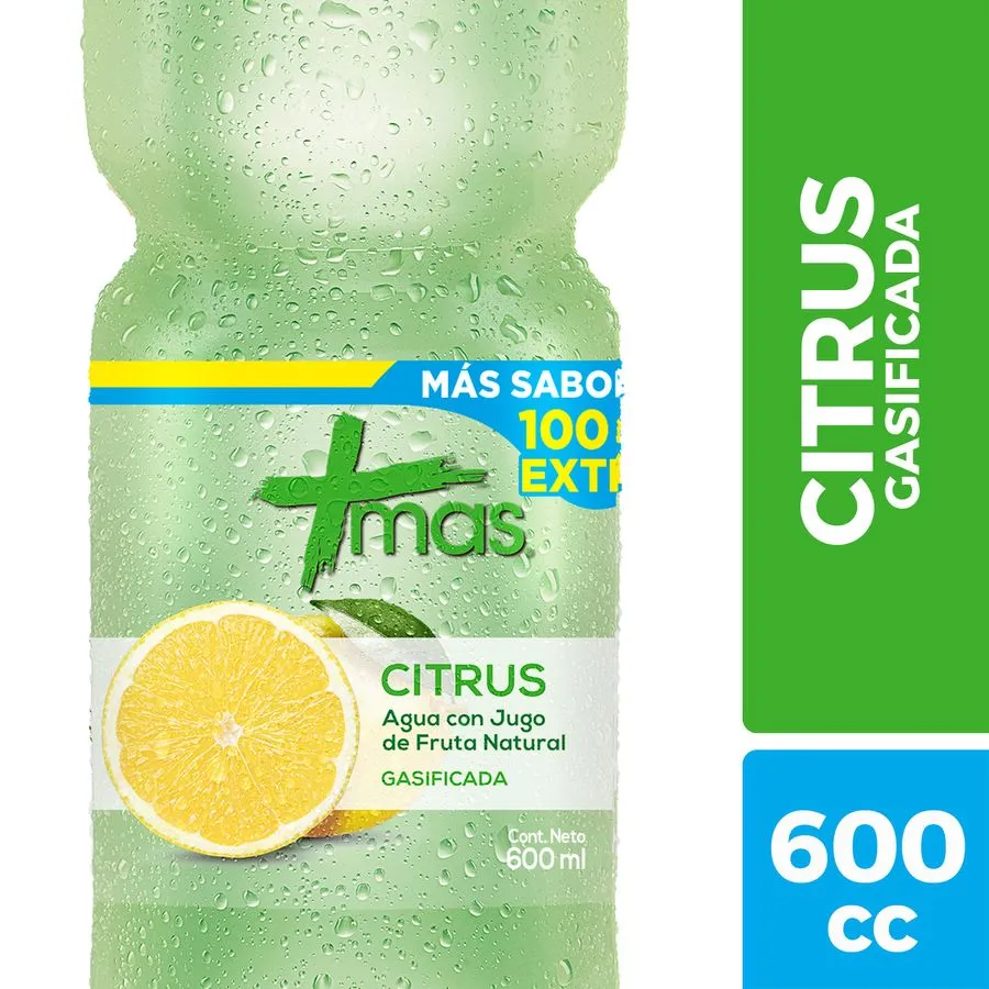 AGUA MAS CITRUS C/G 600 CC