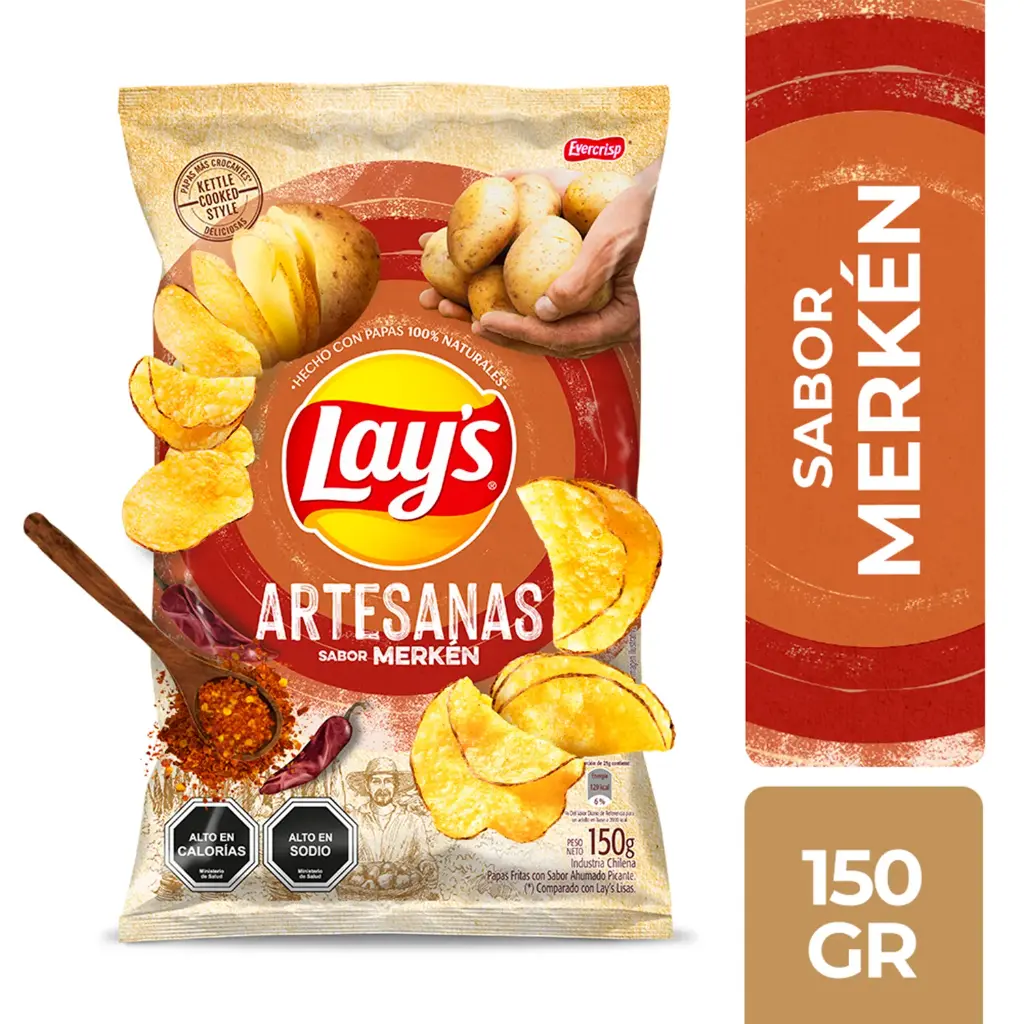 Papas Fritas Lay's Artesanas Merkén 150 g 