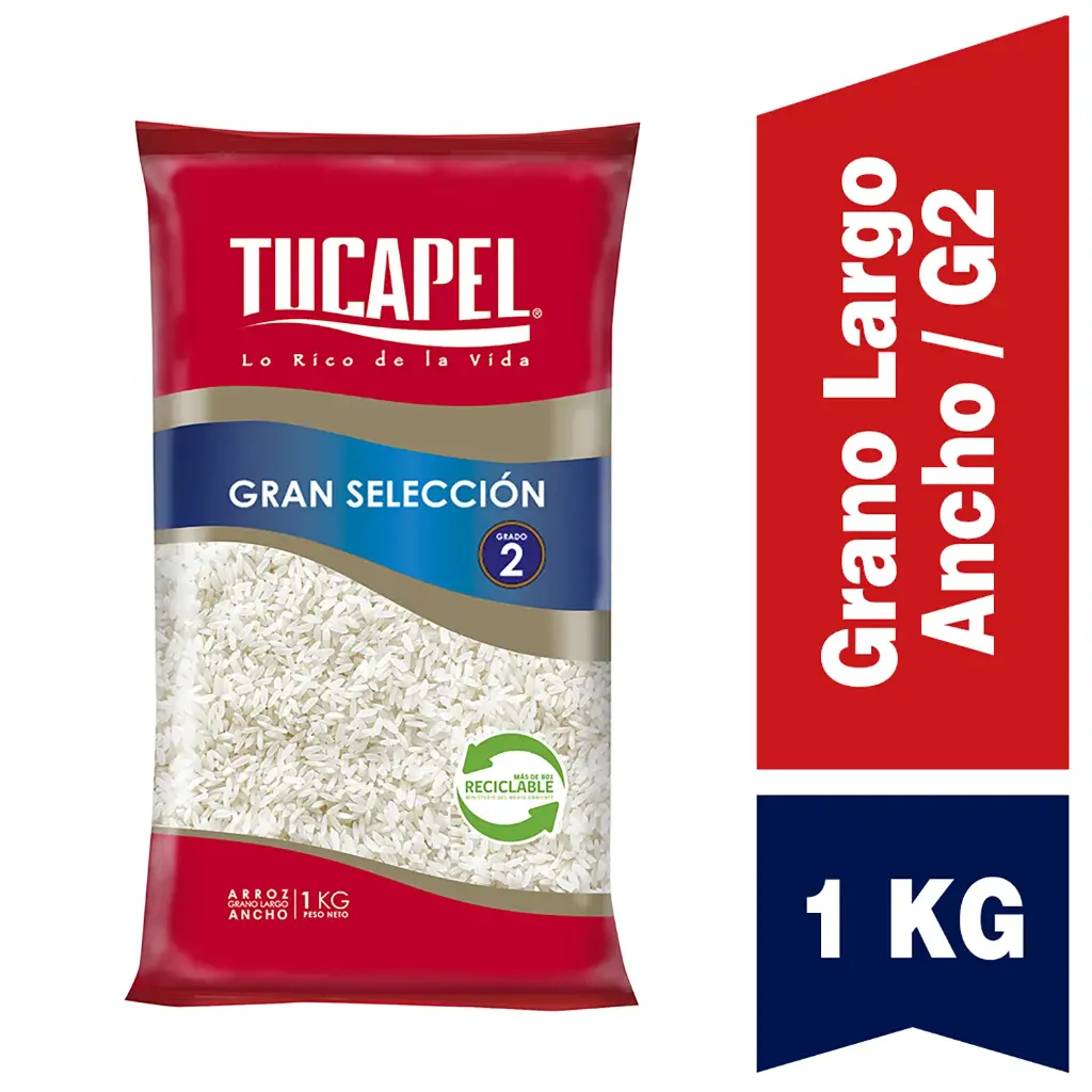 [P20300] 🍚🇨🇱 Tucapel Arroz Gran Selección Grado 2° – Grano Largo y Ancho 1 kg