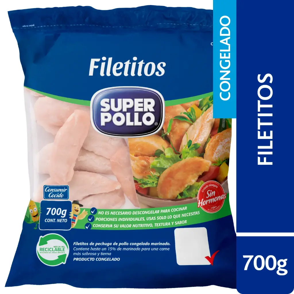 Filetitos de Pechuga Pollo Congelado 700 g 