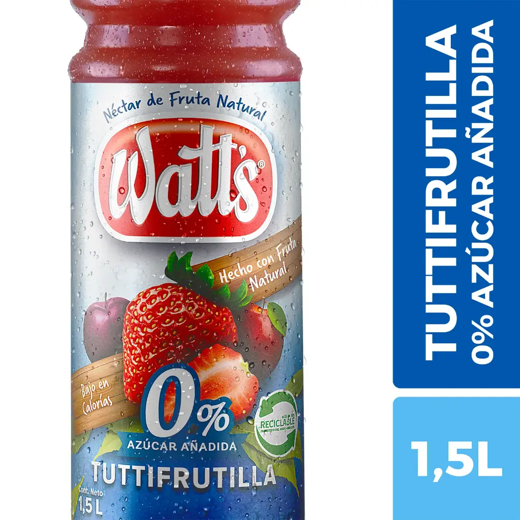 Néctar Watt's TuttiFrutilla 0% Azúcar Añadida 1.5 L 