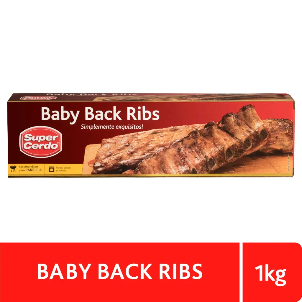 Baby Back Ribs Super Cerdo Cong 1 kg 