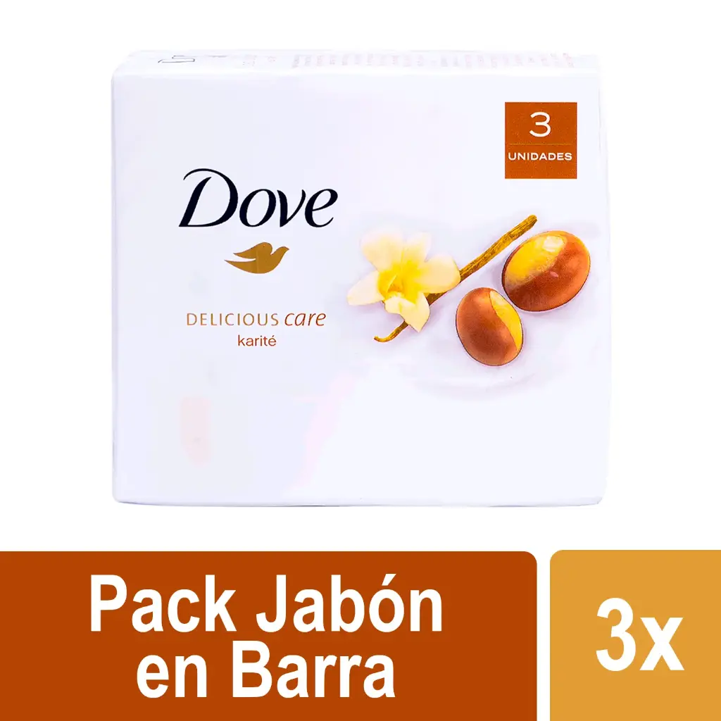 Jabón Barra Dove Karite y Vainilla 3 un. de 90 g 