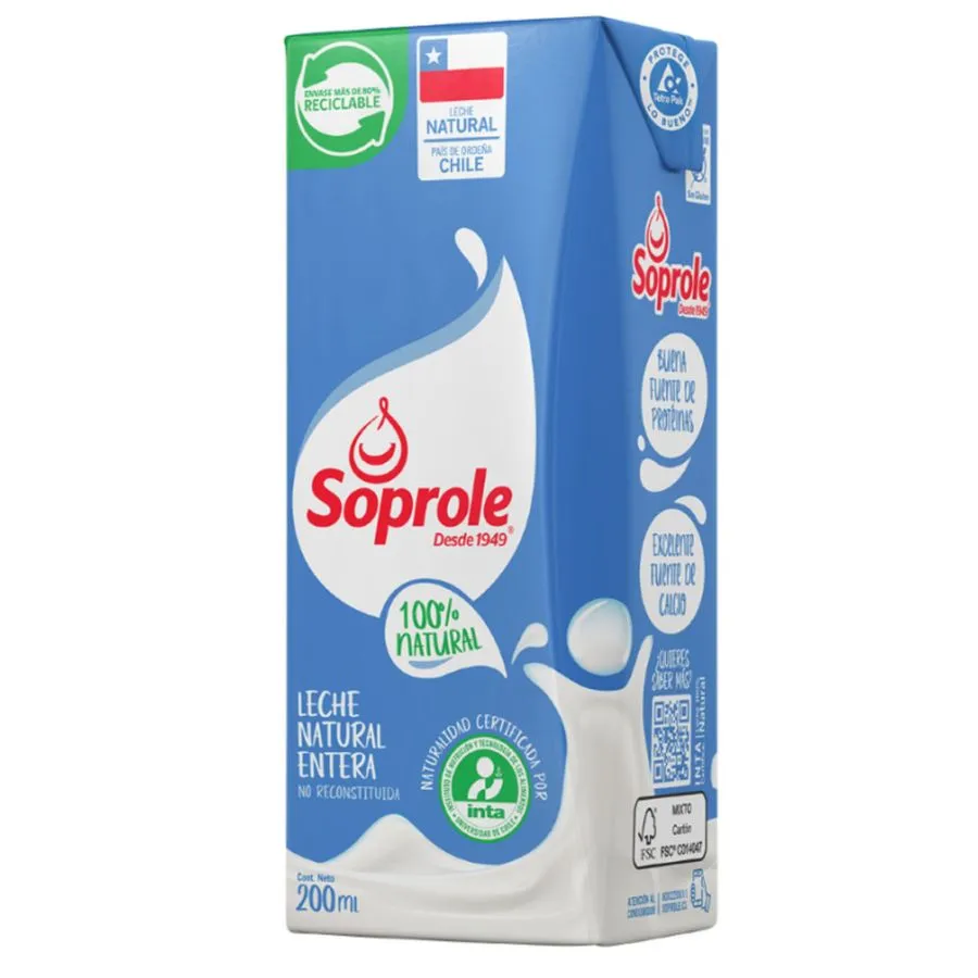 🥛 Leche Entera Soprole – 200 ml