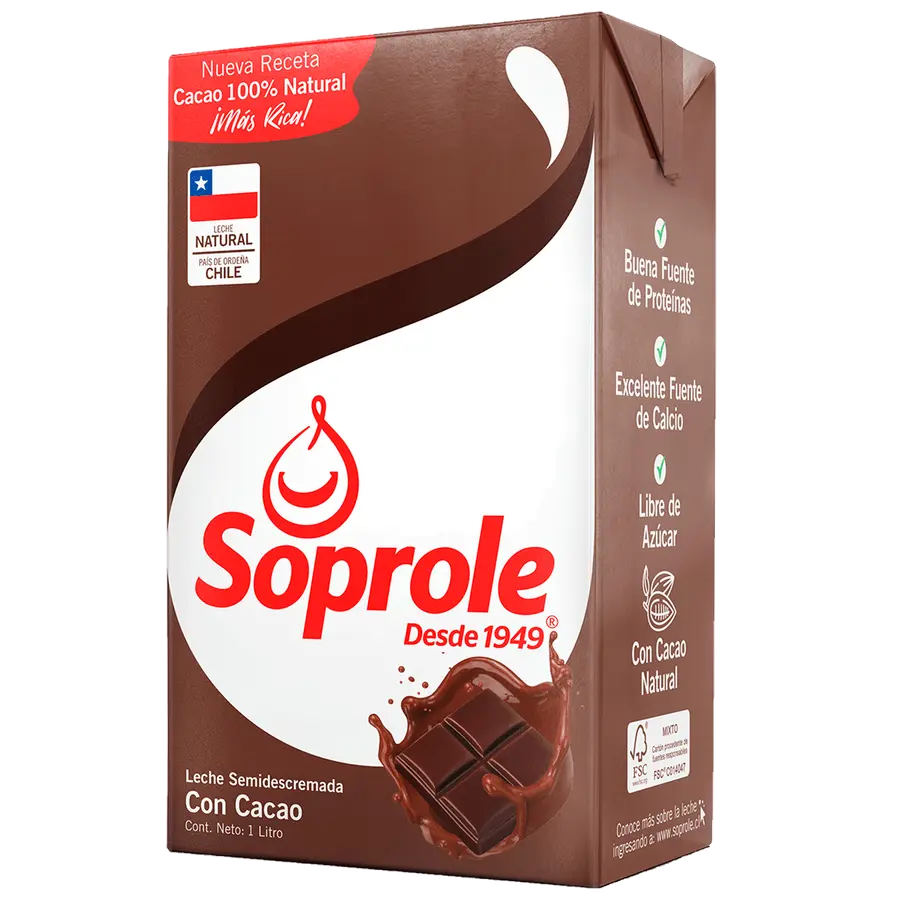 🥛 Leche Semidescremada Chocolate Soprole – 1 L