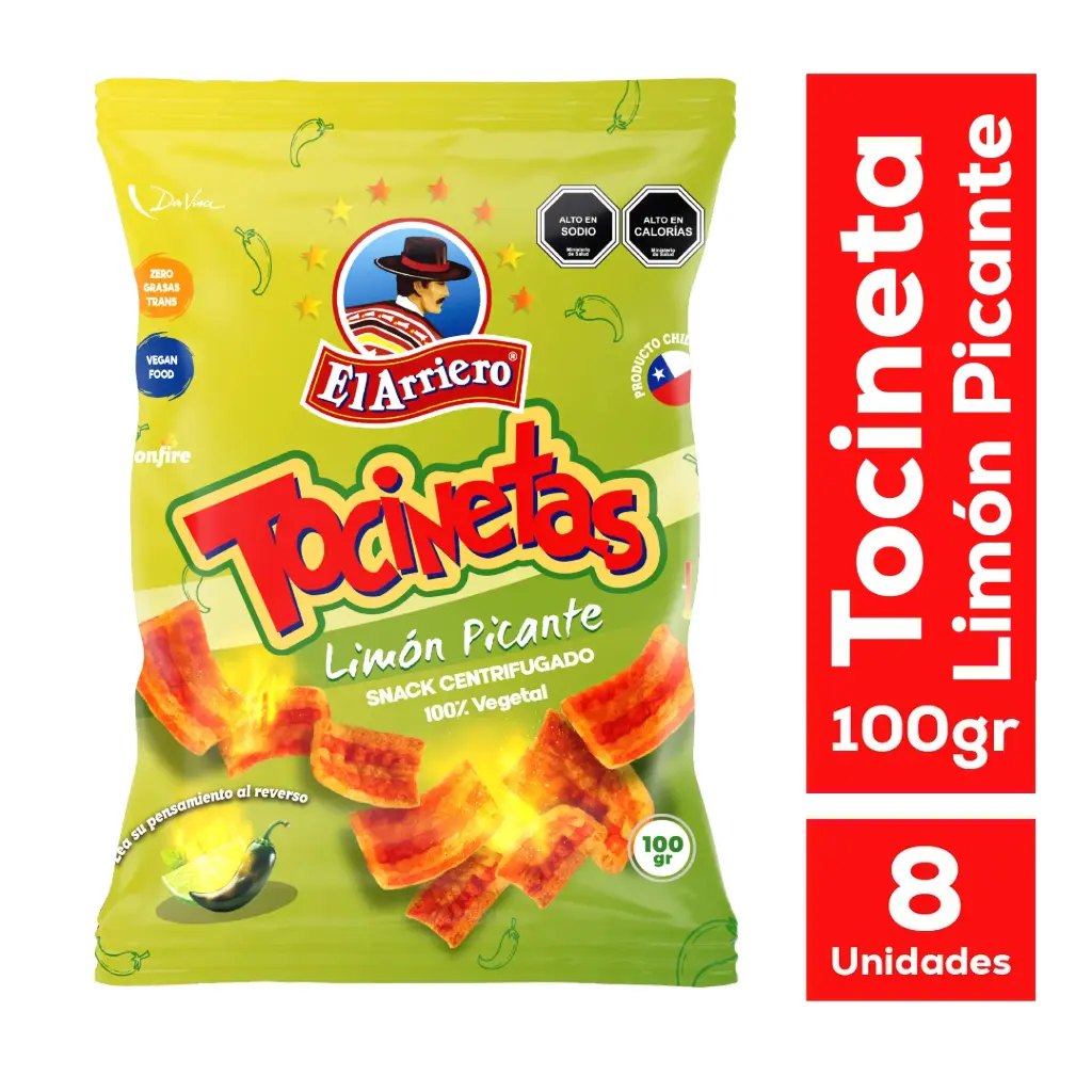 [P2091] Tocineta Sabor Limon Picante el arriero 100 gr