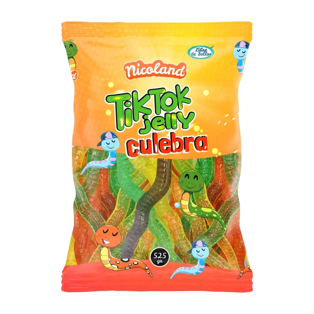 [P2093] 🍬 Nicoland TikTok Jelly Culebra – Bolsa 525 g 