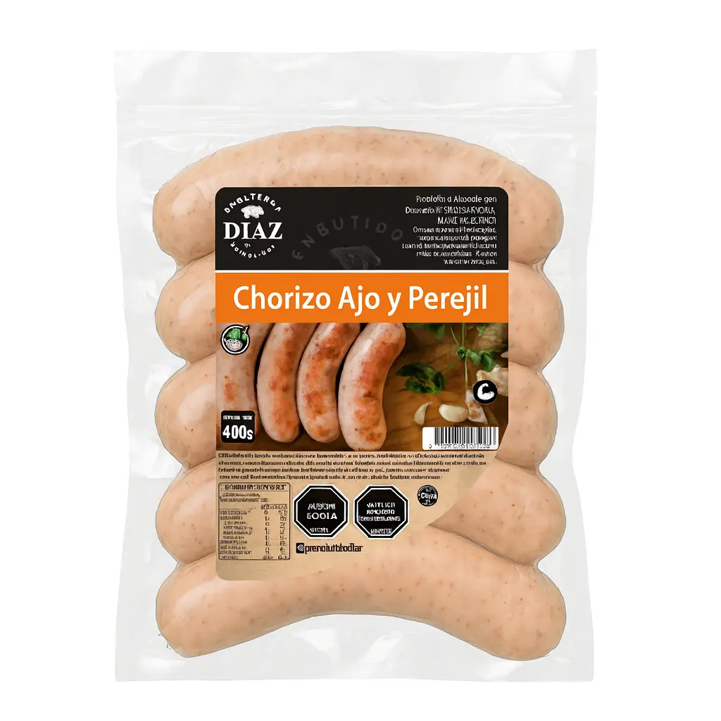 [P7186] 🧄🌿 Chorizo Ajo & Perejil Embutidos Díaz – 400 g