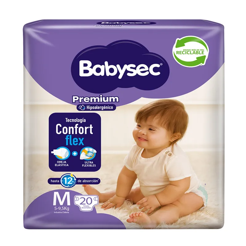 [P7675] Babysec Premium Pañales Desechables Talla M (20 Unidades)