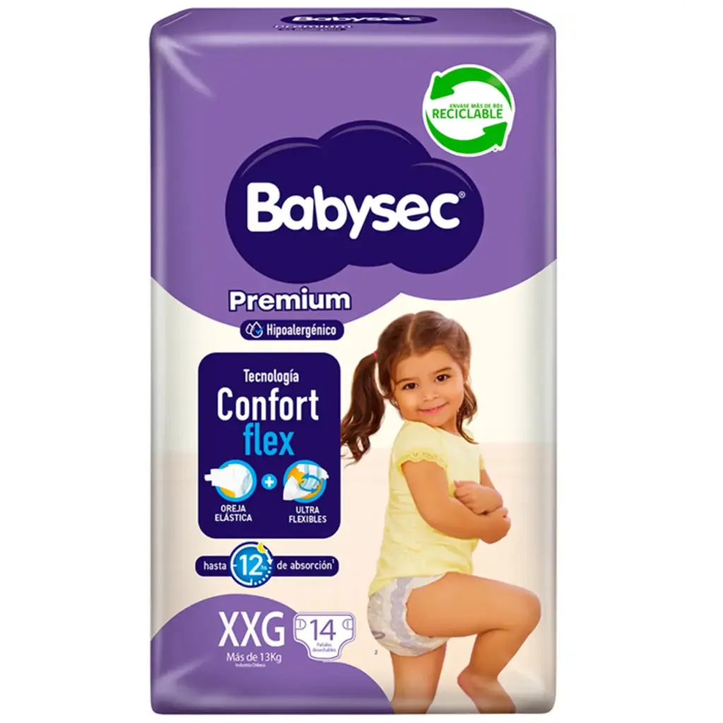 [P7160] Babysec Premium Pañales Desechables Talla XXG (14 Unidades)