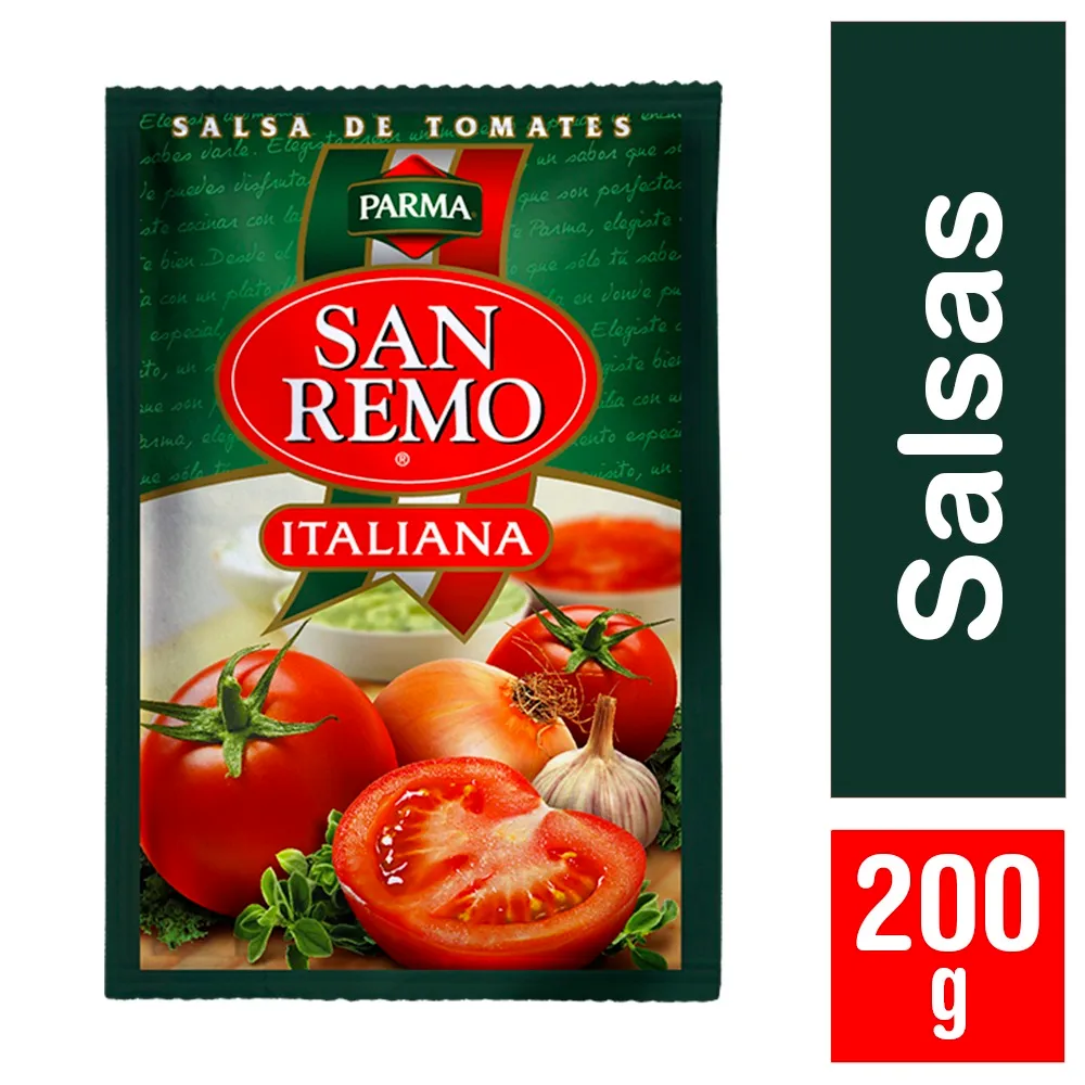 🍅🇮🇹 Salsa de Tomate San Remo Italiana – Sachet 200 g