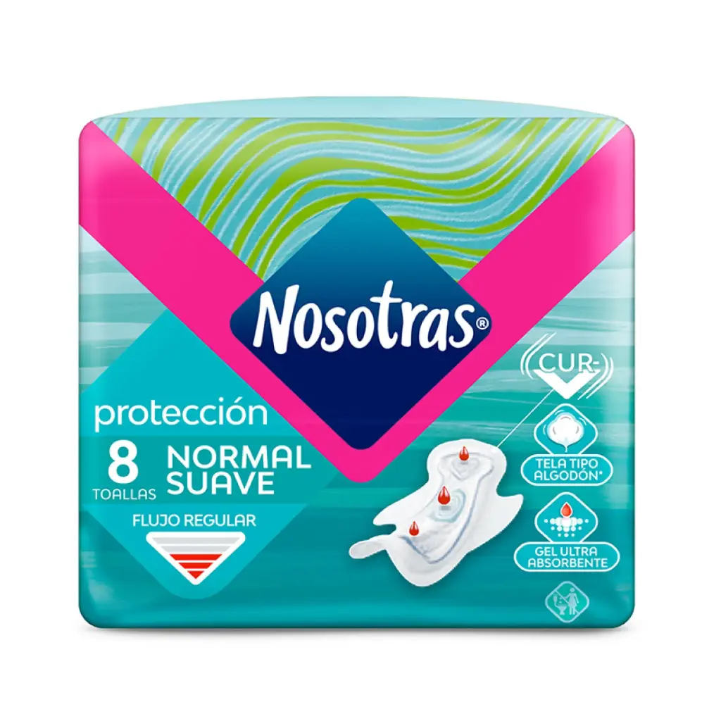 [P20075] 🩸 Nosotras Toallas Femeninas Normal con Alas 8 unidades