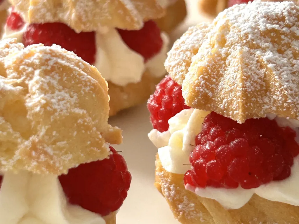 [P3031] Profiteroles Diplomático con Frambuesa