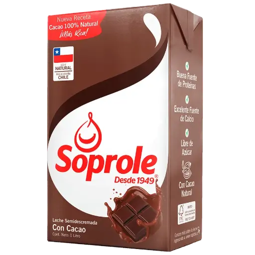 [P310]  LECHE SEMIDESCREMADA CHOCOLATE 1 LT (SOPROLE)