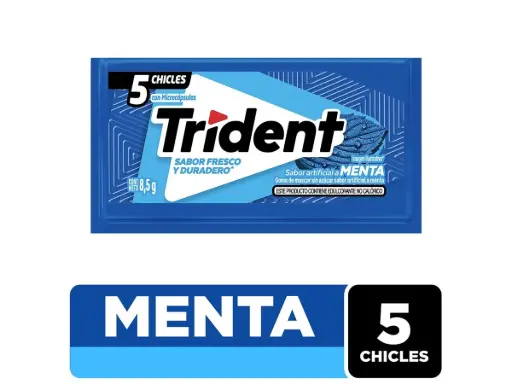 [TRI002] Goma Mascar Trident Slab 5S Sabor Menta 8.5g