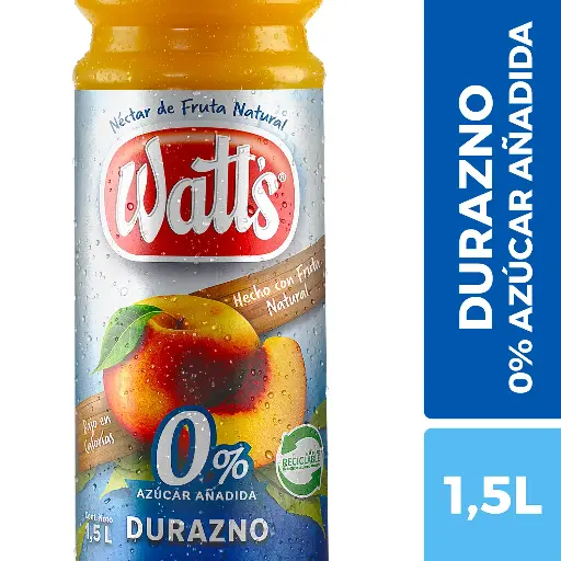 [P10002] Néctar Watt's Durazno 0% Azúcar Añadida 1.5 L 