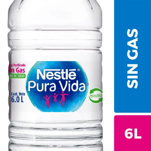 [P8107] AGUA PURA VIDA SIN GAS BIDON 6 LT
