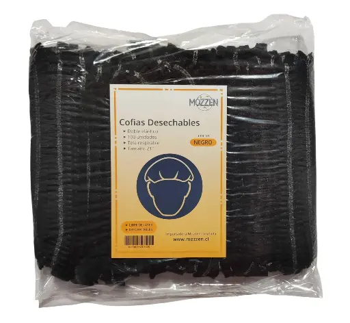 [PCNP100] 🧢 COFIAS DESECHABLES NEGRAS – PACK x100 UNIDADES 