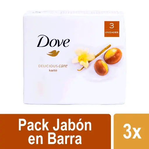 Jabón Barra Dove Karite y Vainilla 3 un. de 90 g 