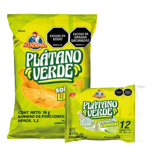 [P30101209] Plátano Verde Sabor a Limón La Victoria 38 gr
